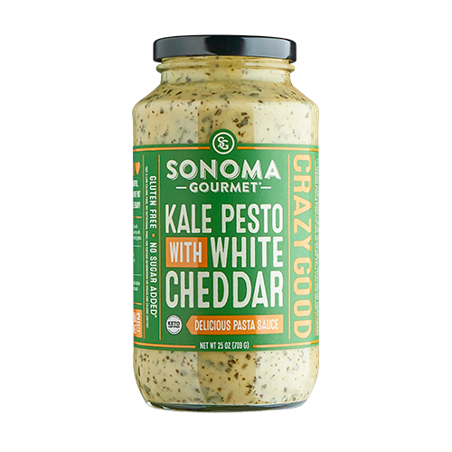Kale Pesto With White Cheddar Pasta Sauce