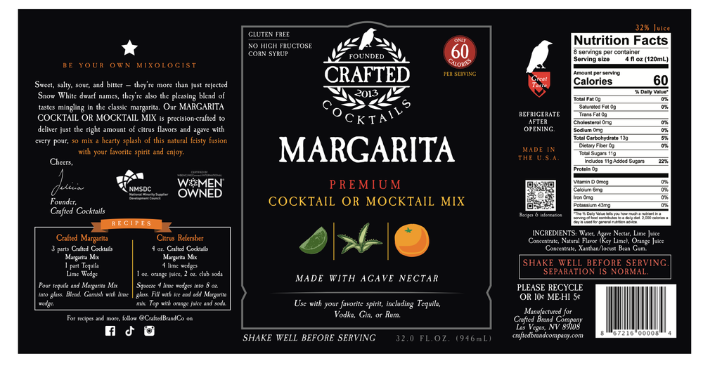 Margarita Cocktail or Mocktail Mix