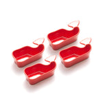 Nantucket Whale Condiment Cups, Set of 4, Red