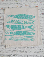 Sardines Tea Towel (Mint Green)